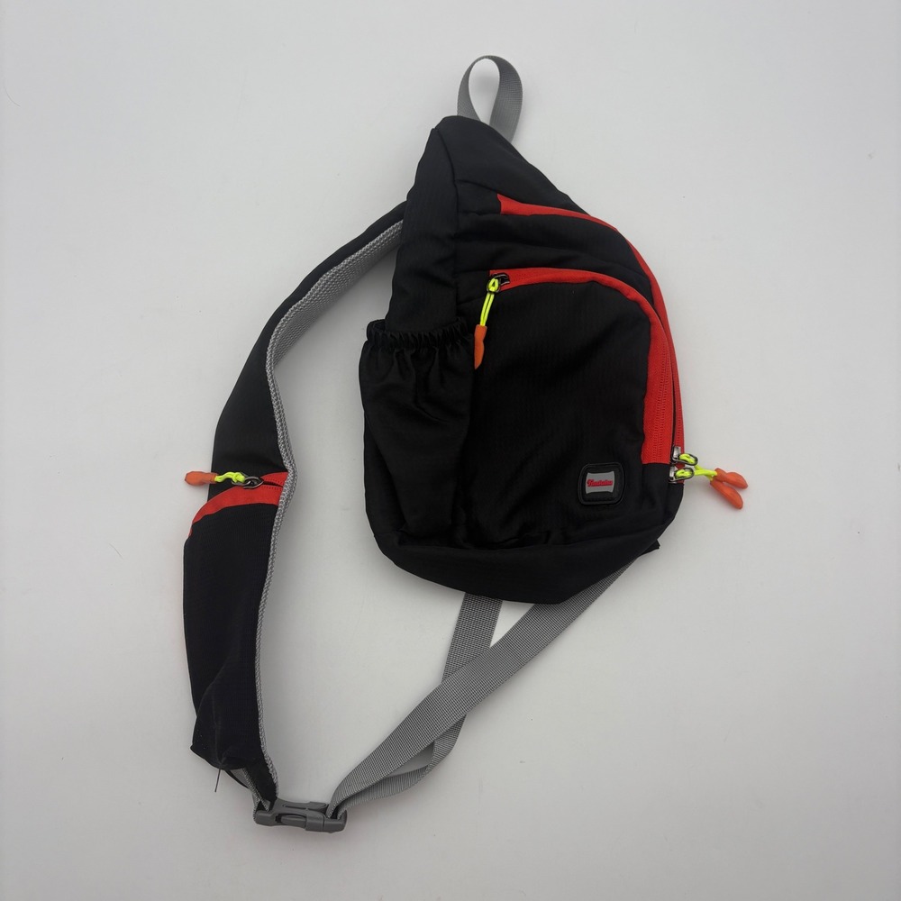 Tanluhu Black Red Sling Bag Crossbody Backpack Hiking Travel Sport Daypack